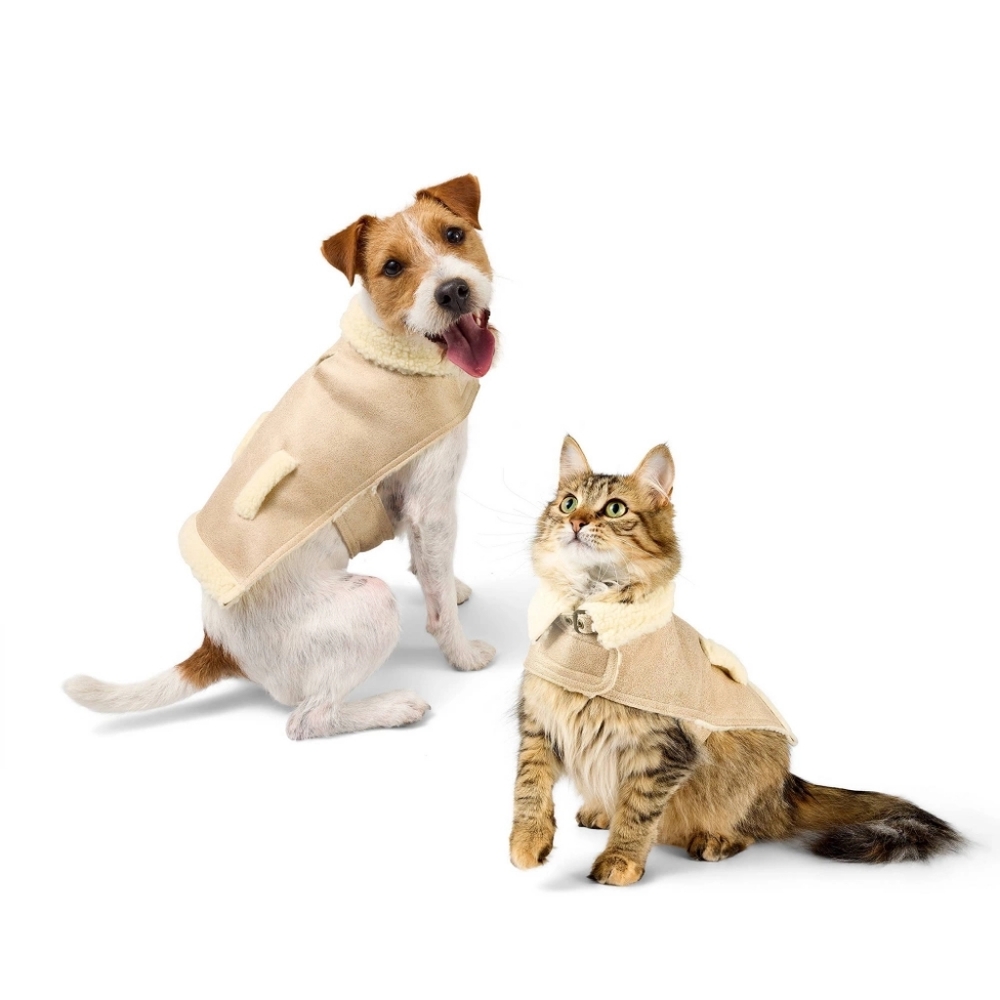 Dog and Cat Faux Shearling Jacket - Cream - The Cuddle Collab w/ Ghost & Wren